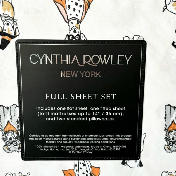 🐶Cynthia Rowley Halloween Dogs Dachshund Mutt Beagle Dog FULL 4pc Sheet Set New - Picture 3 of 3